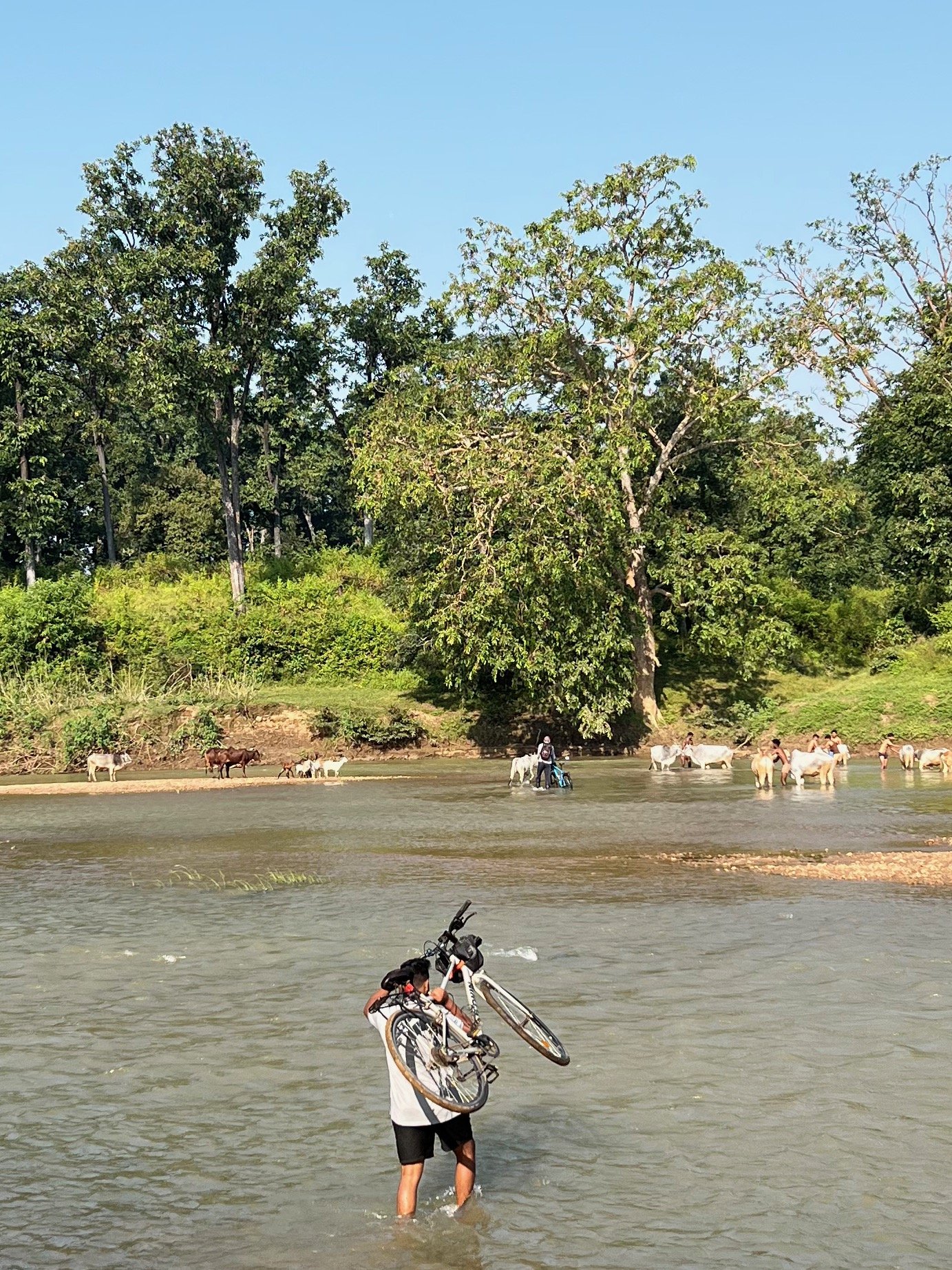 Ishan carrying cycle over Banjaar.jpeg