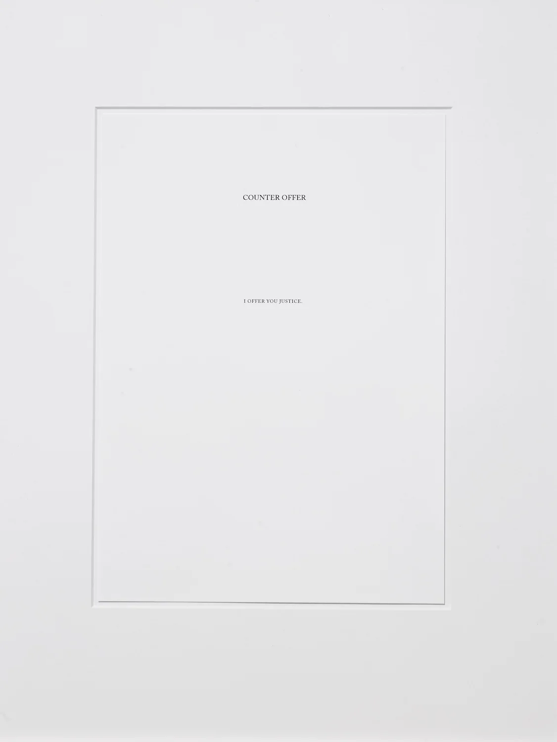 Counter Offer, Carey Young, 2008, Archival inkjet print, 2 parts, each 21 x 29 cm