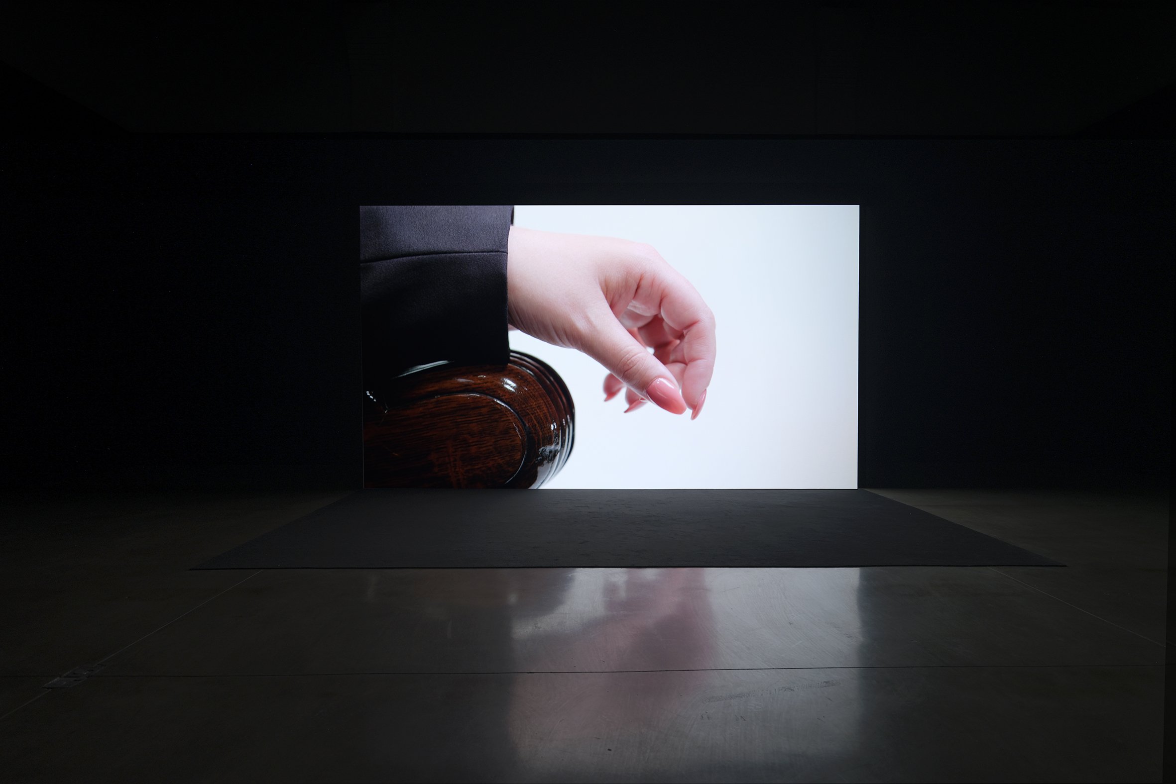  ‘Appearance’, Carey Young, 2023, video installation. Installation view at Paula Cooper Gallery. Photo: Carey Young 