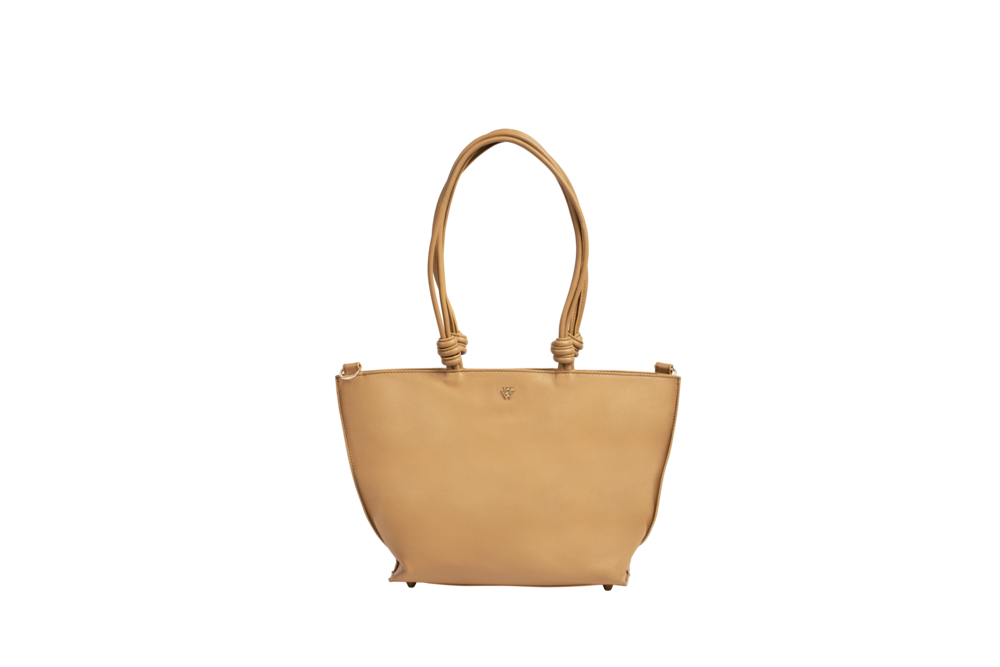 Tan Grace large smooth-leather shoulder bag