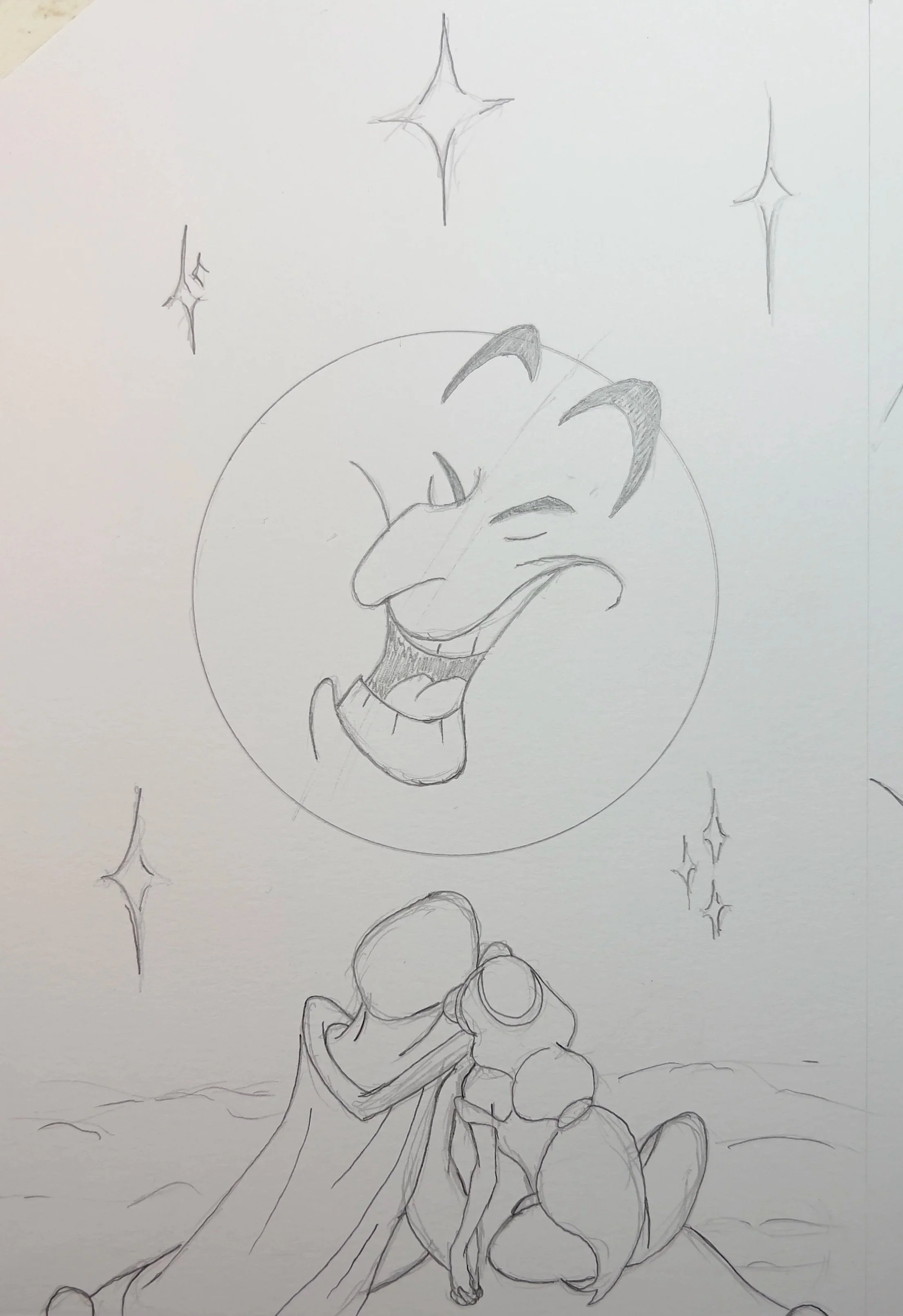 Genie Greeting Card Back Cover - In Progress Pencil