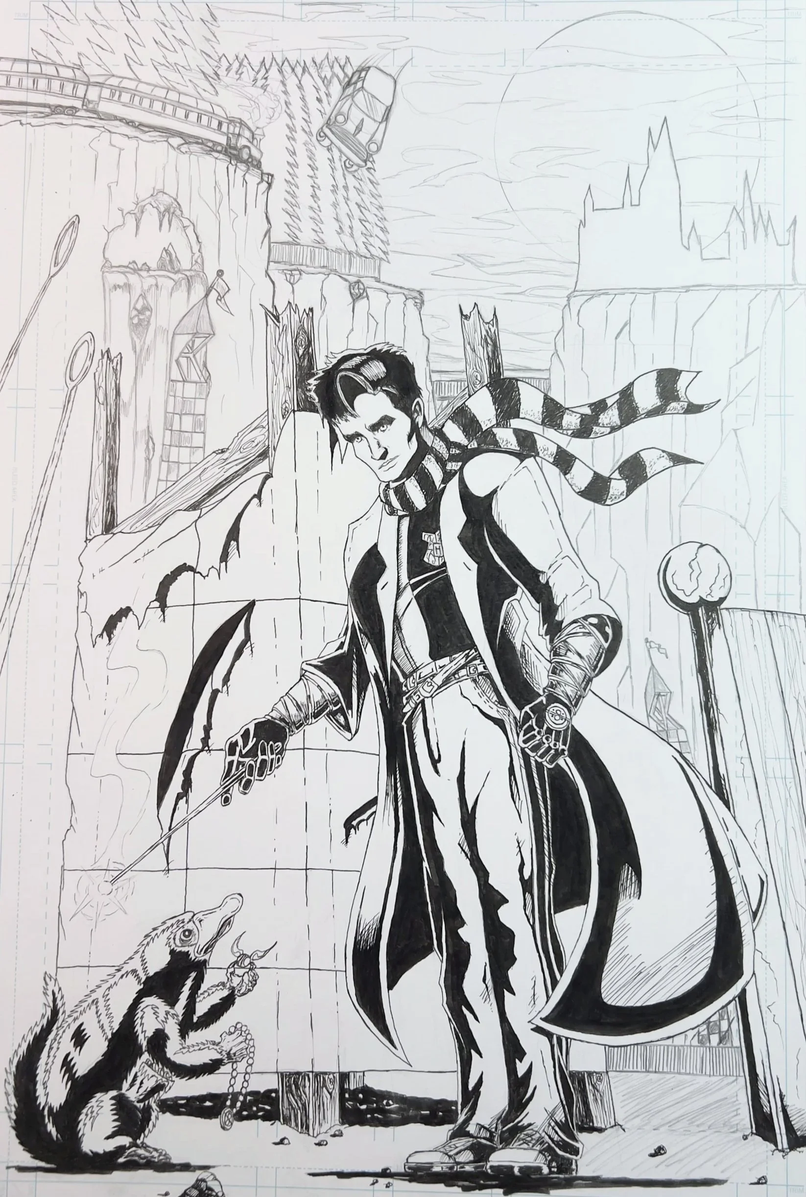 Cedric Diggory - Private Commission - In progress Pen and Ink