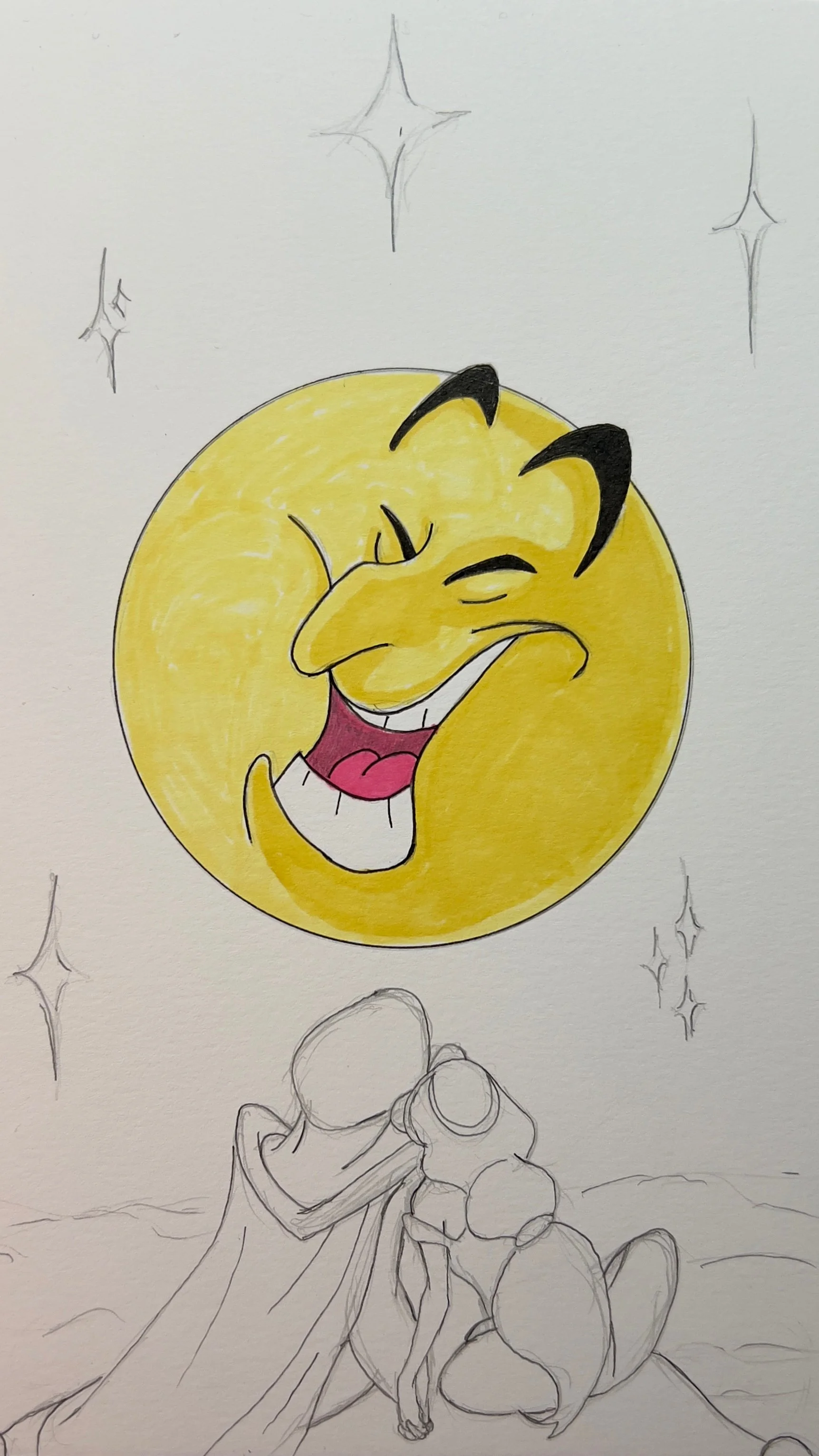 Genie Greeting Card Back Cover - In Progress Color