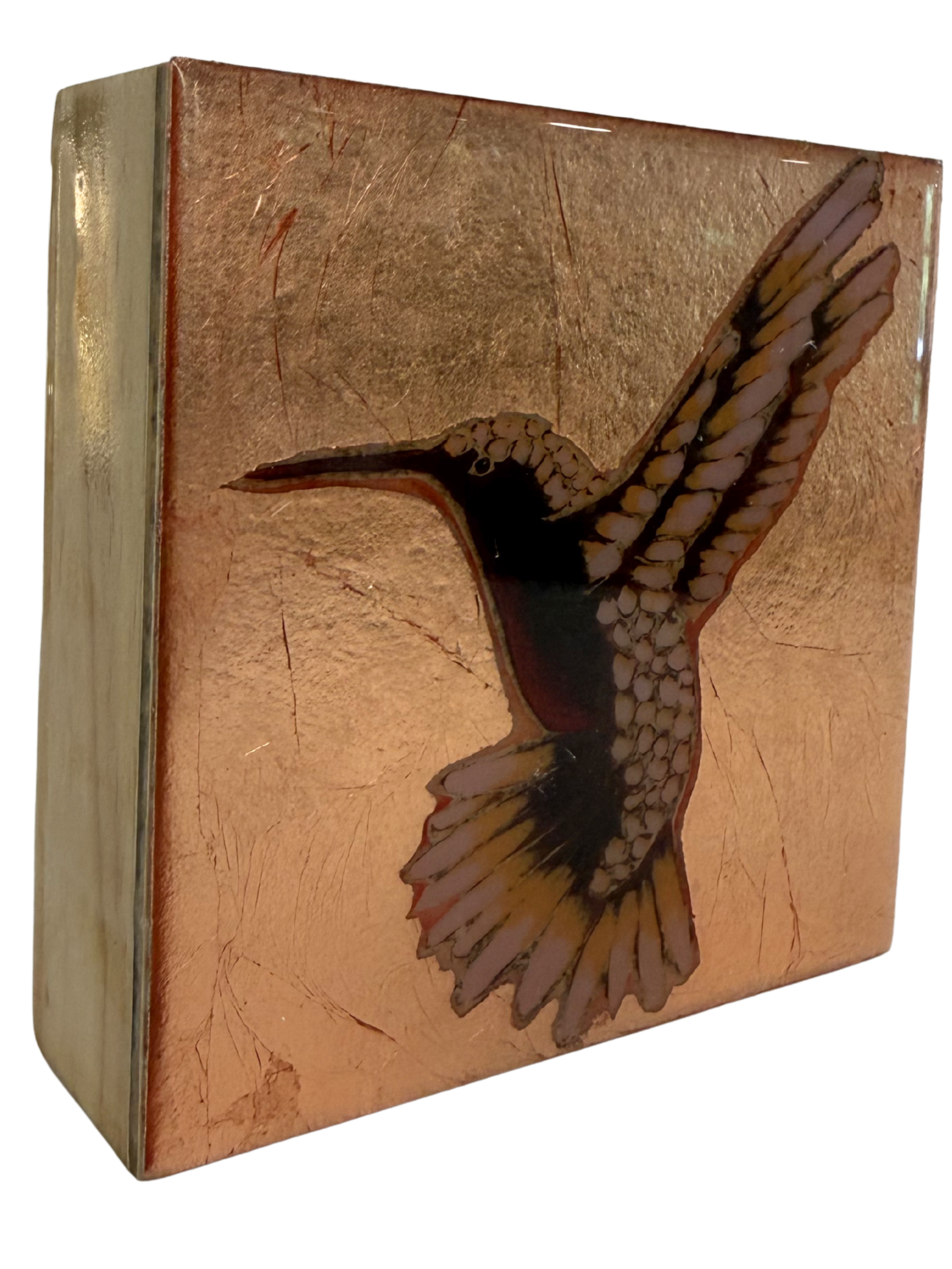 "EB" Hummingbird Acrylic Block