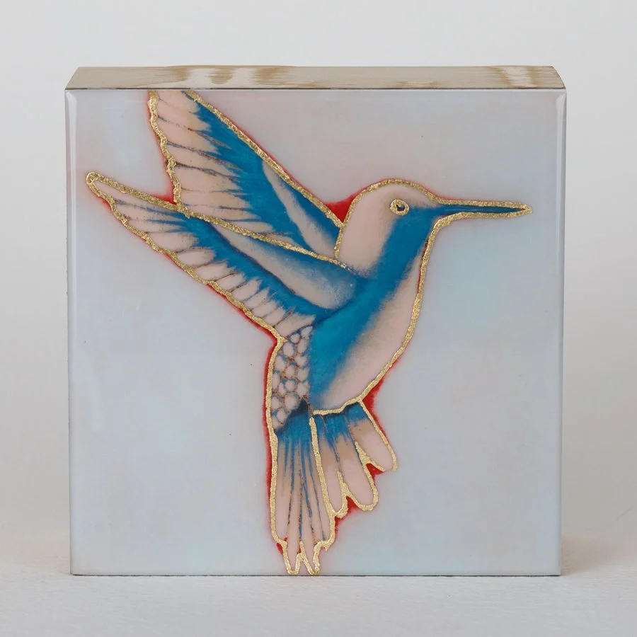 "Laurie" Hummingbird Acrylic Block
