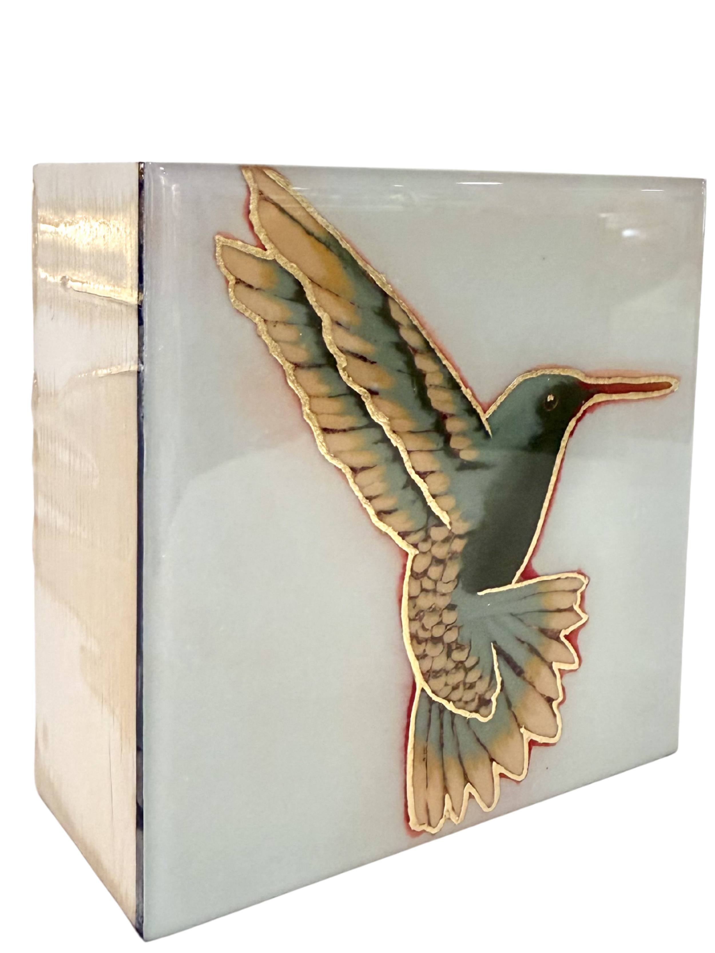 "Paige" Hummingbird Acrylic Block
