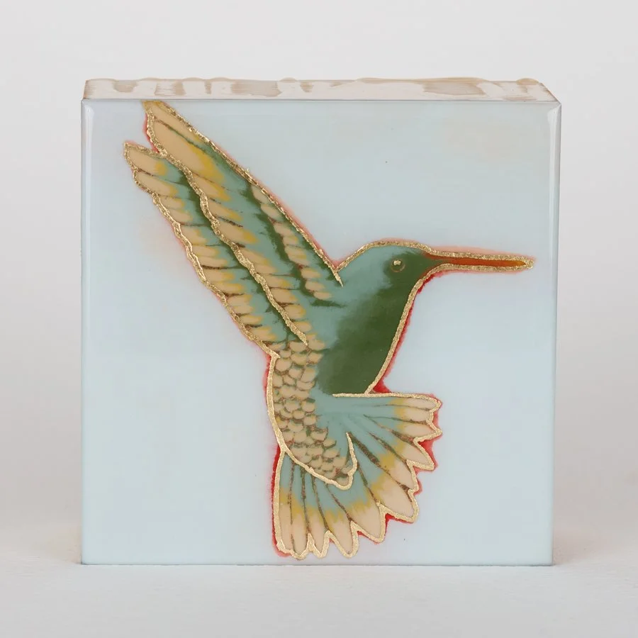 "Paige" Hummingbird Acrylic Block