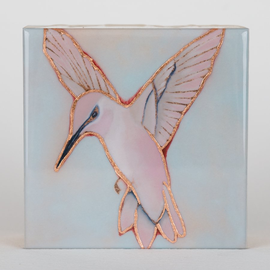 "Mart" Hummingbird Acrylic Block