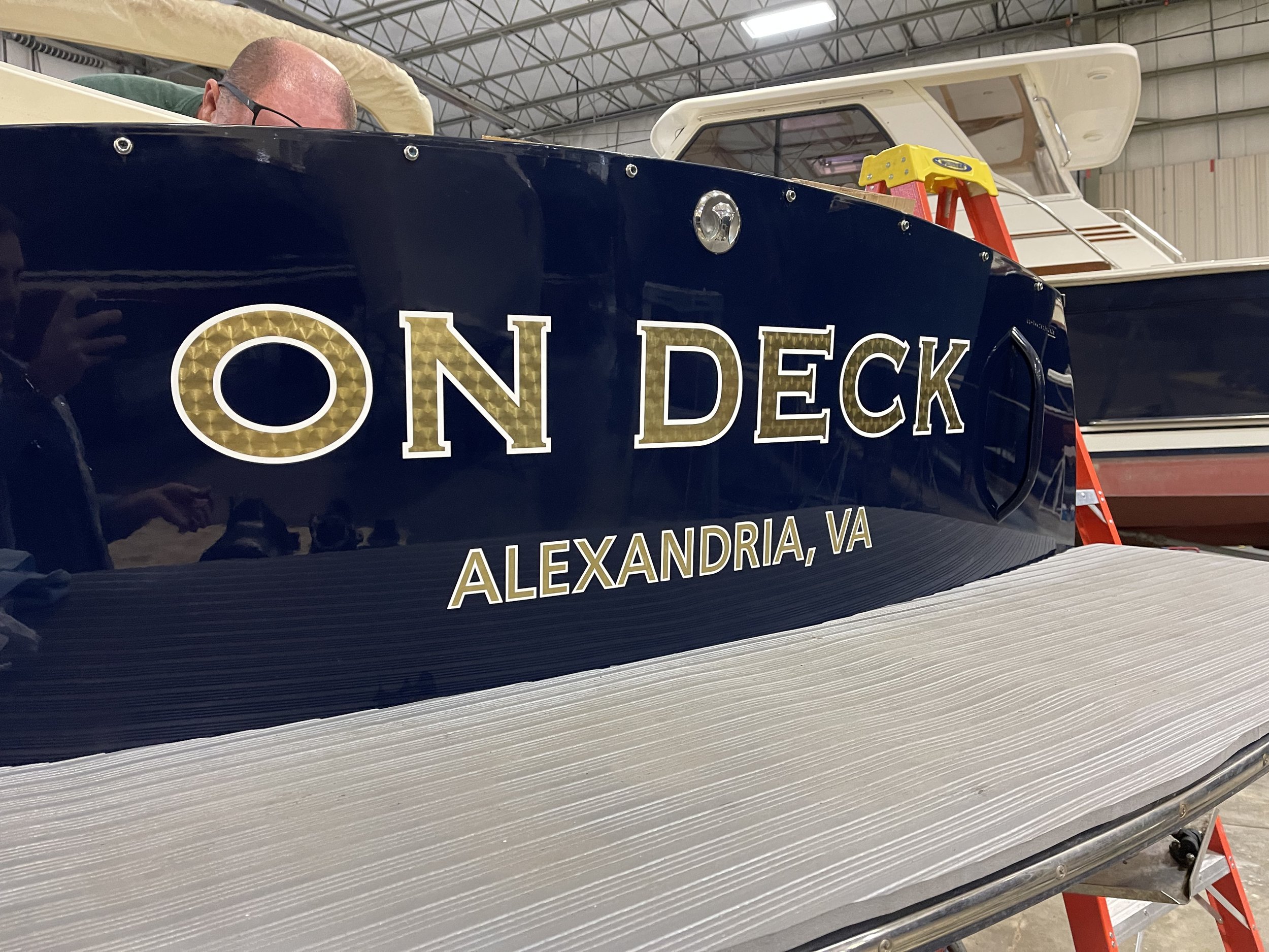 22k engine turn gold leaf name graphics
