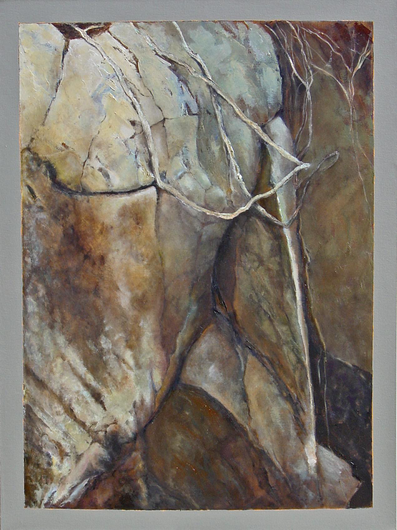 STONE LEDGE WITH VINES, oil over acrylic, 48X36 inches.jpg