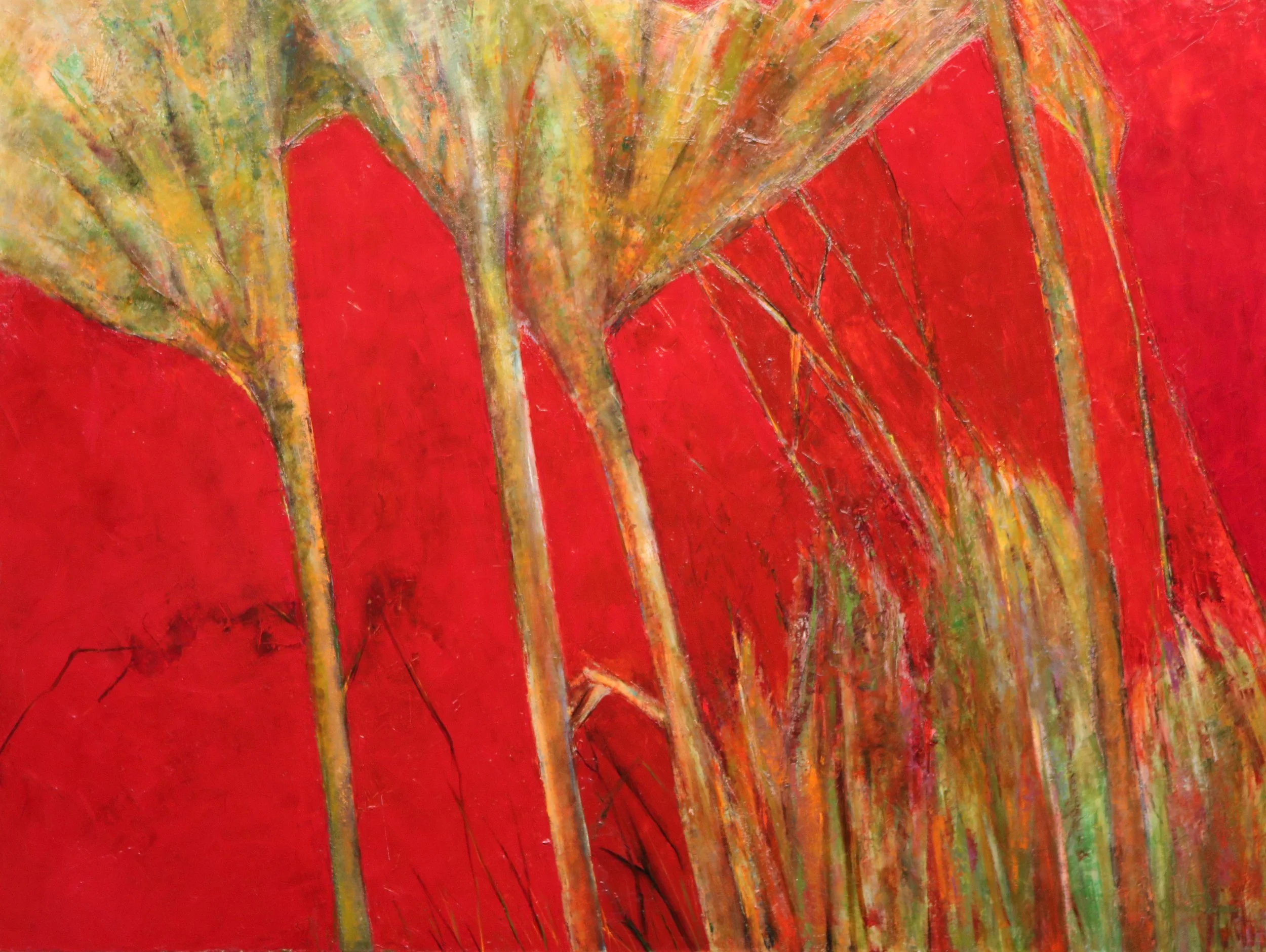 FIRE RED, oil on canvas, 30X40 inches