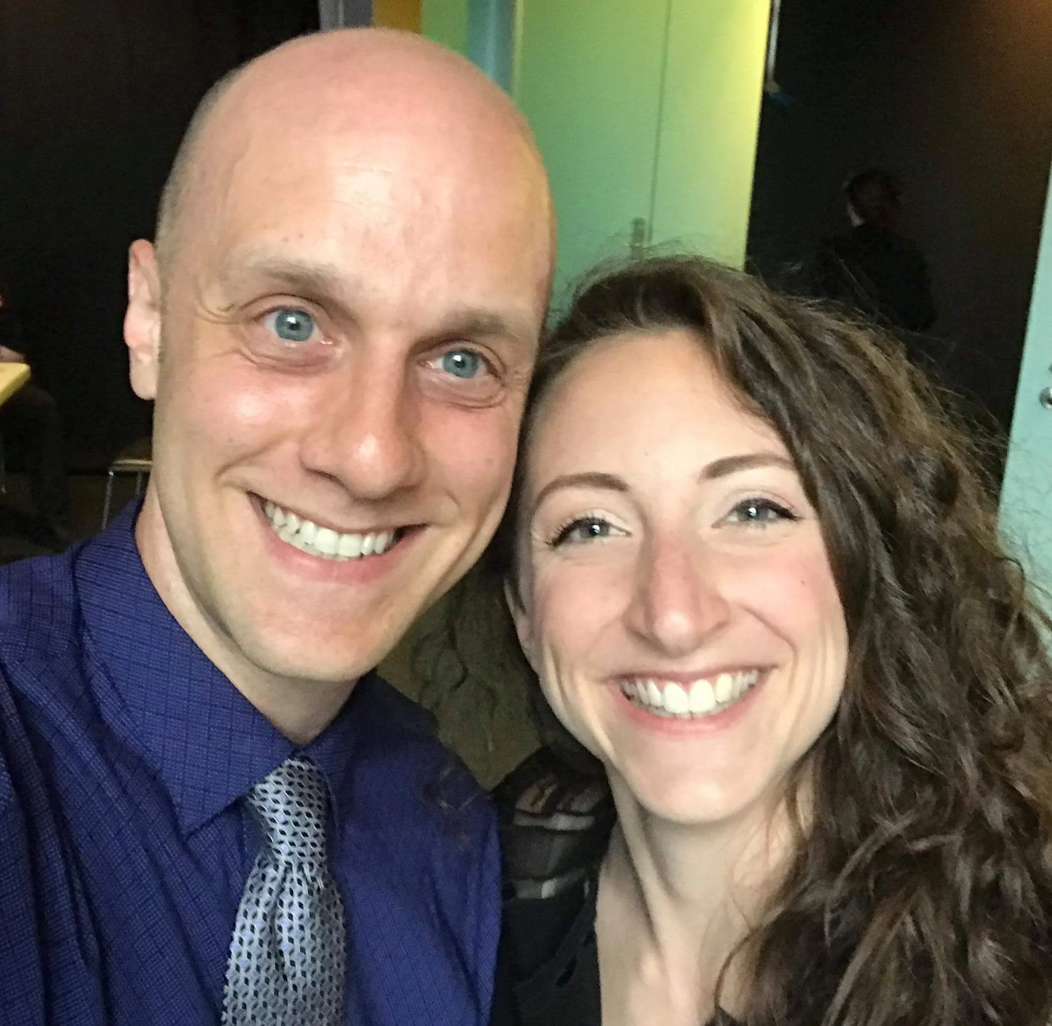Heather Jones with composer with Evan before the Preach Sister Preach concert. Photo courtesy of Heather Jones.