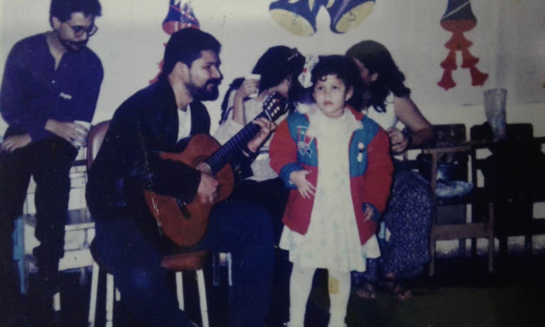 Singing with my father Fernando Brea at age 4
