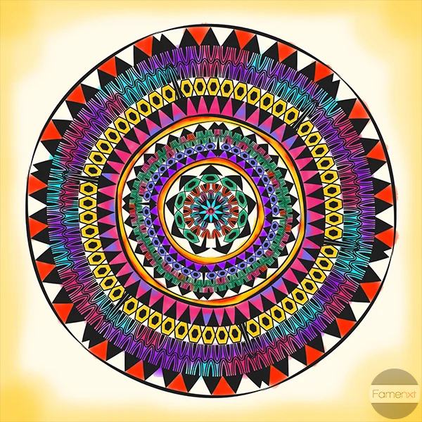 Vibrant Whimsical Tribal Mandala
