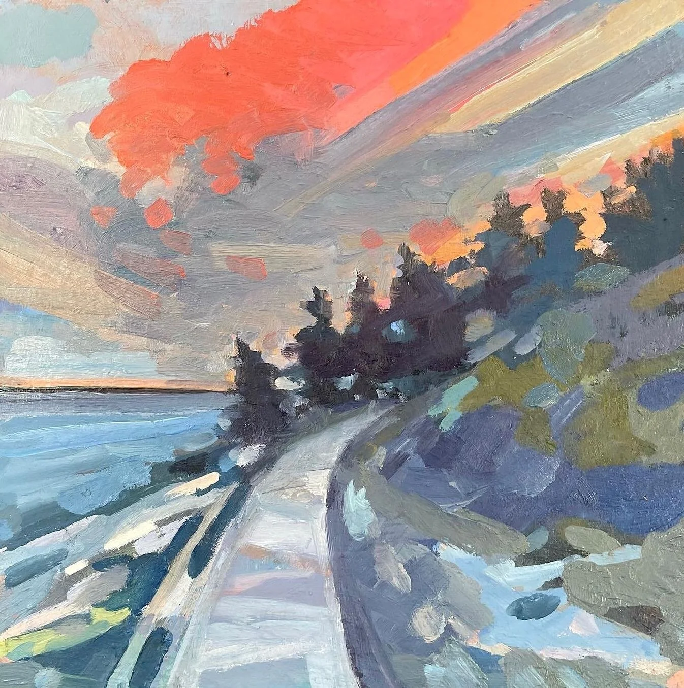 Same view differnt mediums.

I move back and forth between watercolors and oil paints. Always something new to learn in the roller coaster of making art. 

I can&rsquo;t image not being an artist but some days it&rsquo;s WORK to get it right. 
Other 