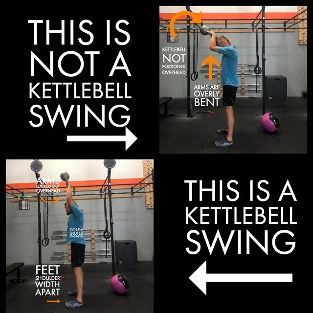 Struggling with American Kettlebell swings? 
We&rsquo;ve all been there! Proper form and movement is a valuable tool in preventing injury or strain. Check out this photo below for some tips on how to get the best version of this movement 👇🏻 Are you