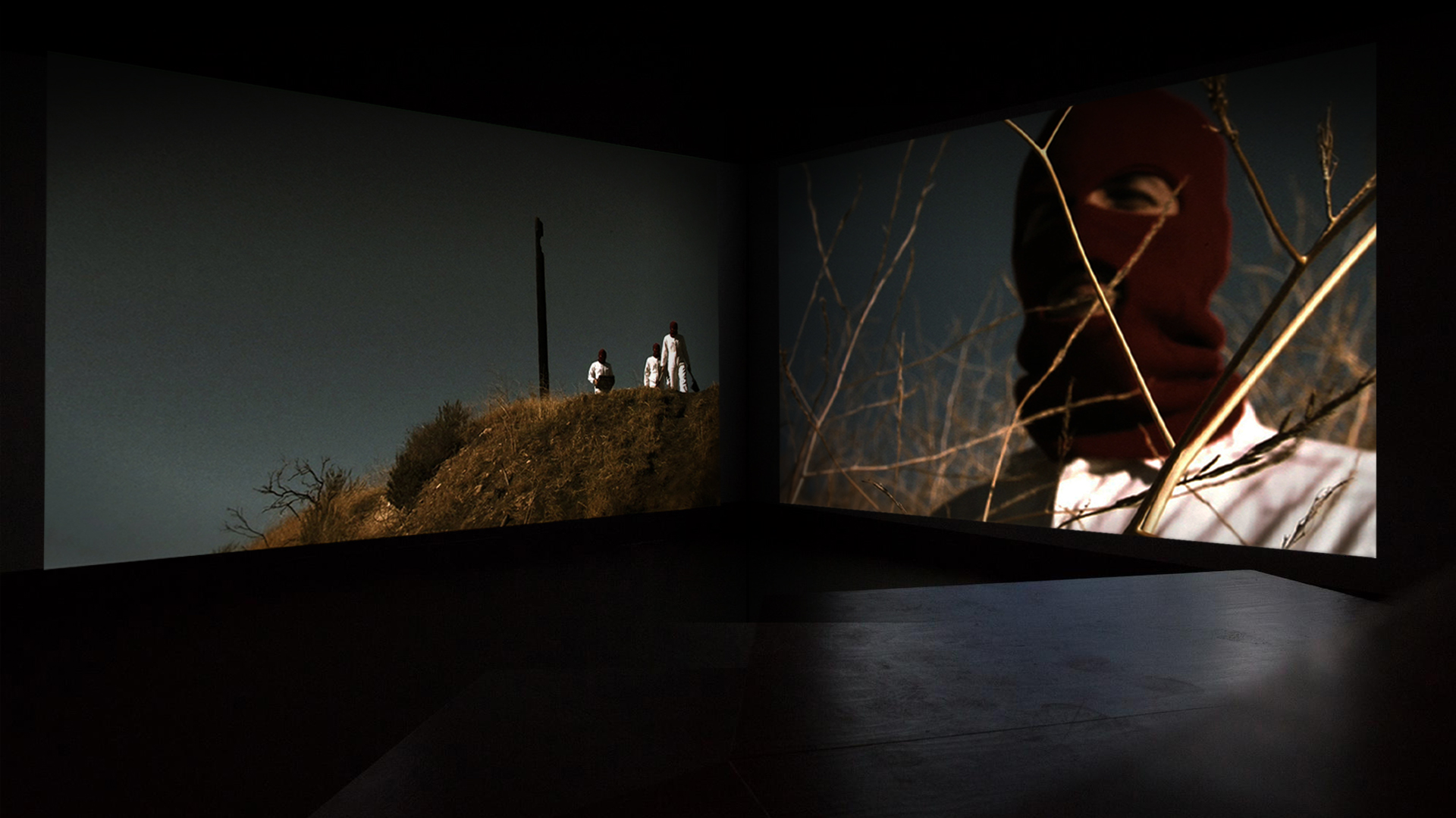 SCOUT 001 VIDEO INSTALLATION - two channel, HD color, 7.1 sound, 7min.