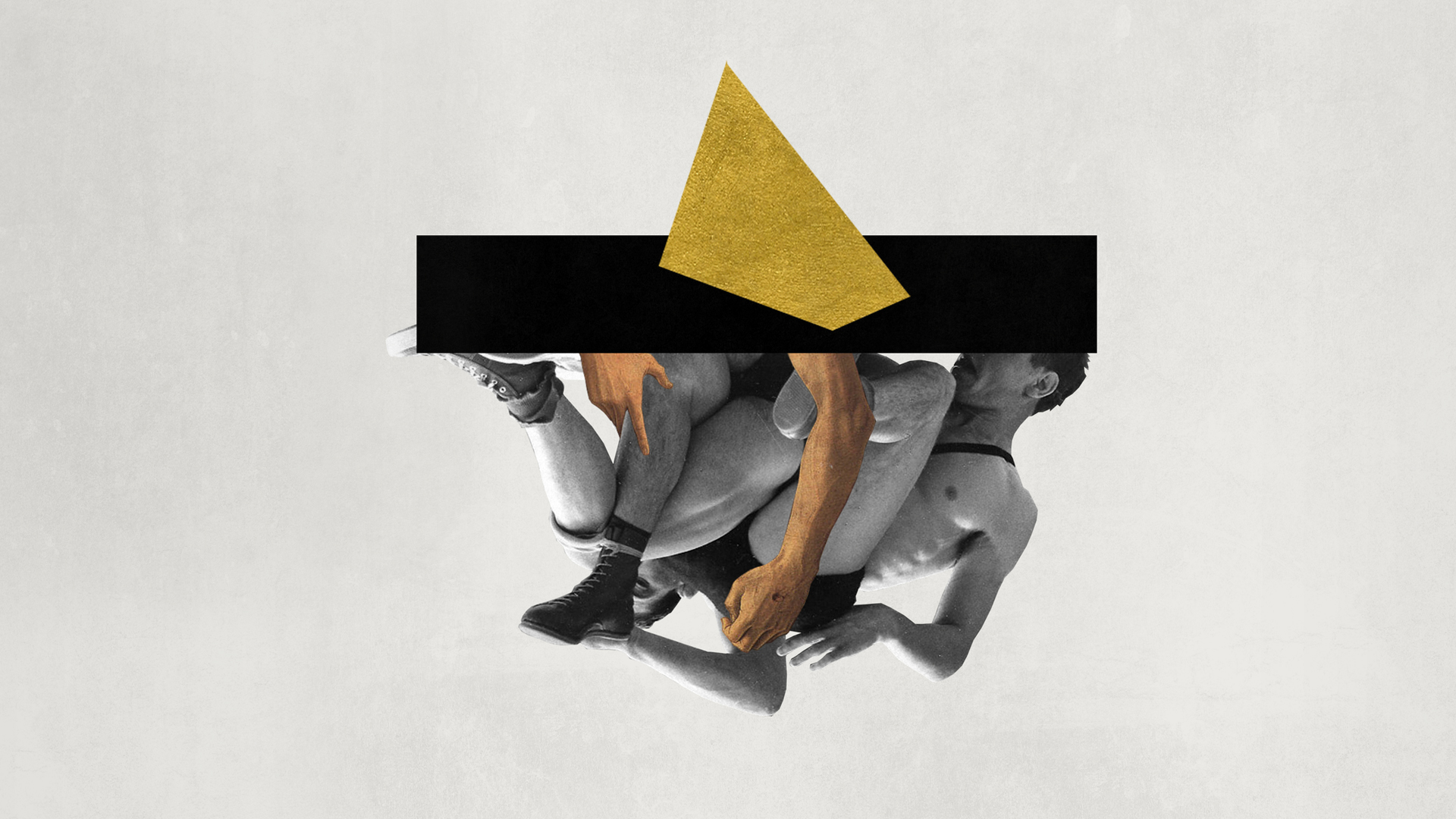 GOLDEN FACADE #3 - collage, acrylic, gold leaf