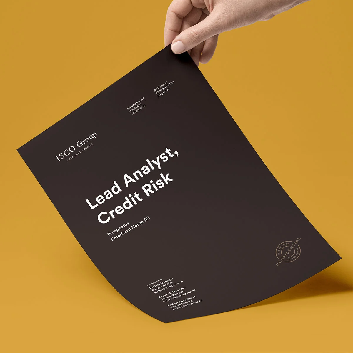 Forside til rapportmal i Word for ISCO Group