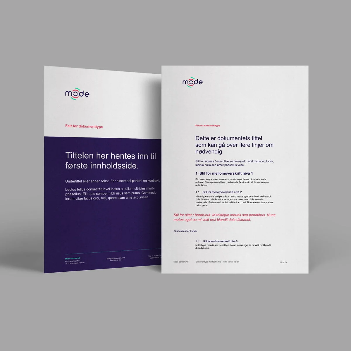 Rapportmal i Word for Mode Sensors AS