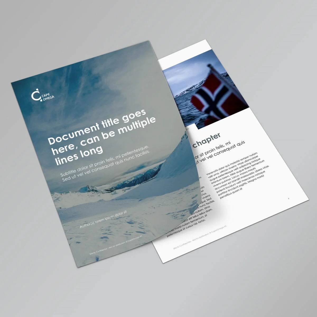 Powerpoint-dokumentmal for Cape Omega