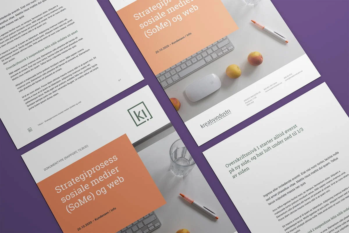 Rapport- og tilbudsmal i Word for Kreativ Industri AS