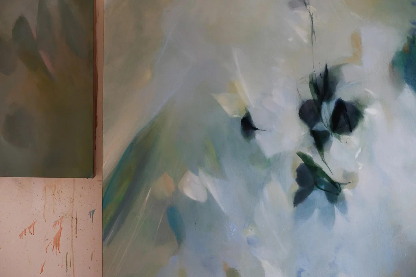 I keep reworking one of these but the light and space is getting there. Paintings are mysterious collaborations, I still struggle with calling them done. ✨

#contemporaryart #doitfortheprocess #livingwithart #paintingtakestime #natureinspired #studio