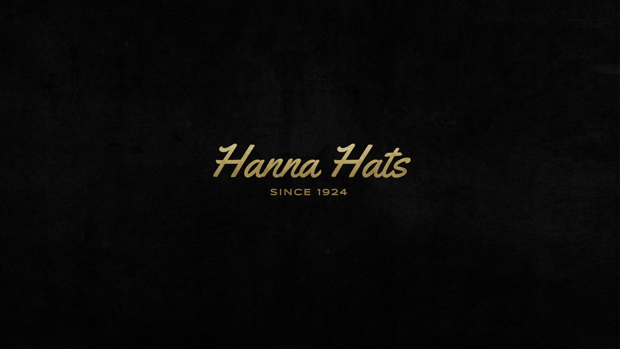 Here’s the simplified overall logo. We jettisoned the blocky typography and used the typeface that’s more accessible and reflects individuality of the Hanna Hats brand. We went along with the suggestion of using a rich gold colour and it works to convey the history and prestige of the Hanna Hats brand.