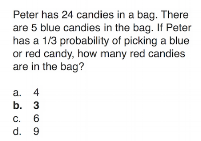 ITBS Mathematics Sample Question