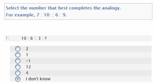 PsychTests Test Online - Sample Question