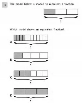 Common Core Math Examples - Fractions Sample Question