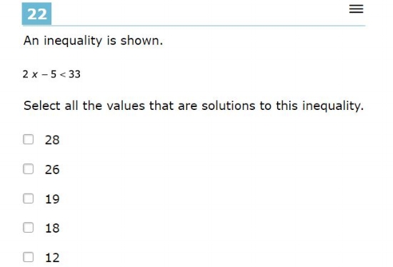AzMERIT - Math Multiple Responses samplequestion