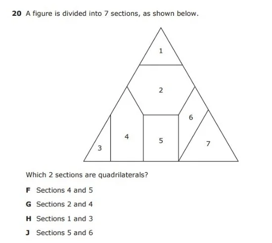 3rd Grade STAAR example question- Quadrilaterals sample