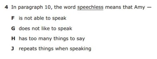  - Vocabulary sample - 3rd Grade STAAR example question