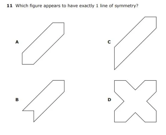 STAAR 4th Grade sample QUESTION - Symmetry sample