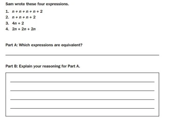 Georgia Milestones Practice Test - 6th Grade Expressions and Equations sample