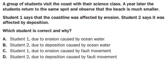 Georgia Milestones Practice Test - 5th Grade Earth Science sample