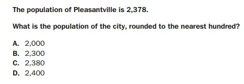 Georgia Milestones practice test 4th grade - Rounding sample