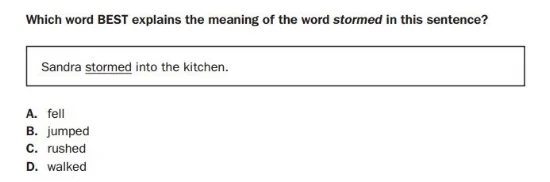 Georgia Milestones Practice Test 3rd Grade - Vocab sample