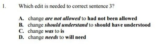 new SHSAT - Passage Based revising/editing sample