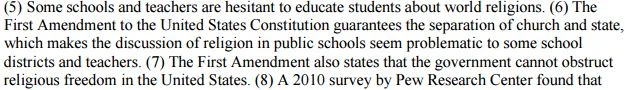 Sentence 3 of passage associated with revising/editing question above