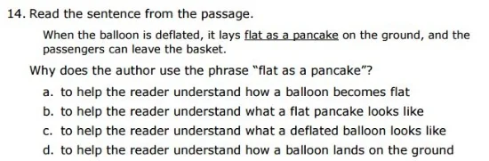 Free SBAC Practice Test 4th Grade - Figurative Language sample