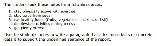 SBAC Practice Test 5th Grade - Brief Writing sample