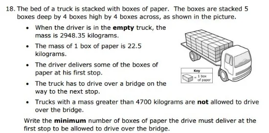 SBAC Practice Test 5th Grade - Problem Solving sample