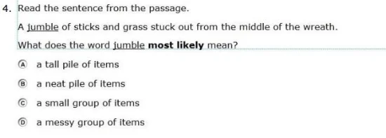 OAKS Practice Test - 3rd grade Vocab sample