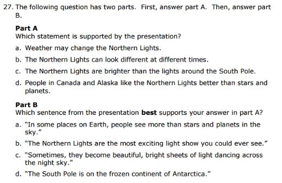 OAKS Practice Test - 3rd grade Listening sample