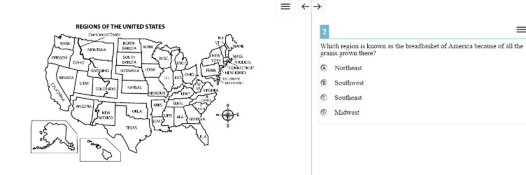 OAKS Practice Test Online - 5th gradeGeography sample