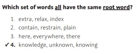 NWEA Practice Test 3rd Grade Test - Roots sample