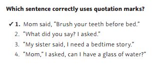 NWEA Practice Test 3rd Grade Test - Punctuation sample