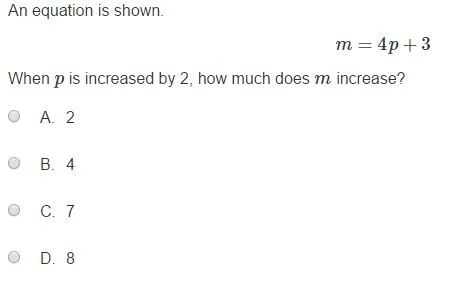 MCA Practice Test - 8th Algebra sample